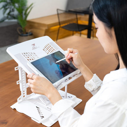 Adjustable Laptop Stand Foldable Tablet Book PC Holder Desk WHITE.