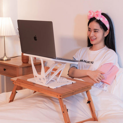 Adjustable Laptop Stand Foldable Tablet Book PC Holder Desk WHITE.