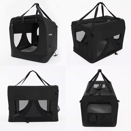 Portable Soft Dog Cage Crate Carrier L BLACK.