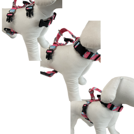 Dog Double-Lined Straps Harness Adjustable M SWEET GREEN.