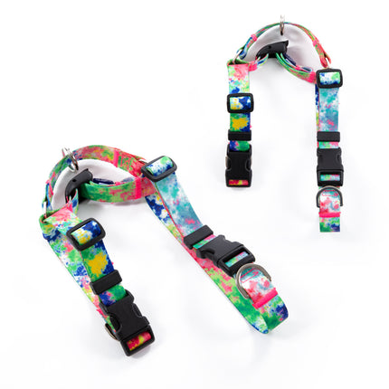 Dog Double-Lined Straps Harness Adjustable M SWEET GREEN.