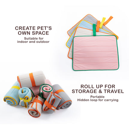 Pet Dog Cooling Mat Non-Slip Travel Roll Up Cool Pad Bed Outdoor M BLUE.
