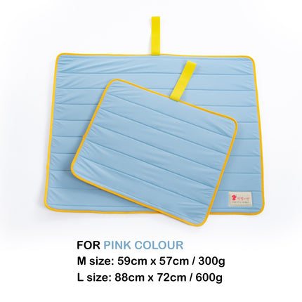 Pet Dog Cooling Mat Non-Slip Travel Roll Up Cool Pad Bed Outdoor M BLUE.