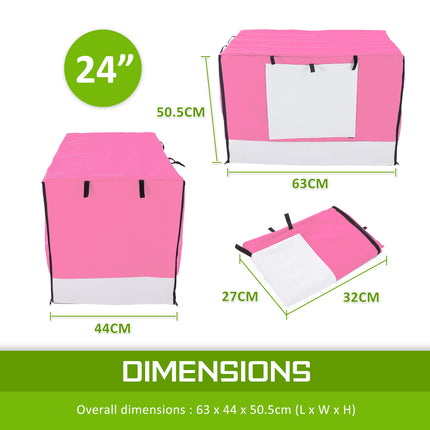 Cage Cover Enclosure for Wire Dog Cage Crate 24in PINK.
