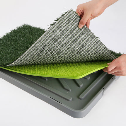 Pet Dog Potty Tray Training Toilet + 1 Grass Mat 69cm x 43cm.