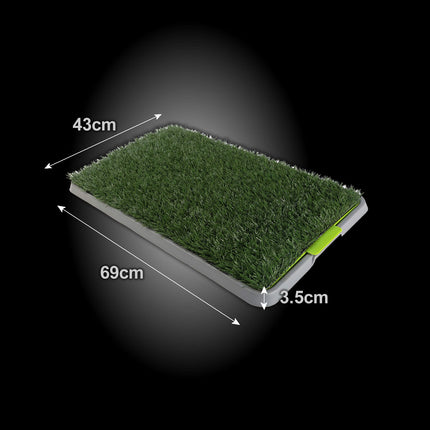 Pet Dog Potty Tray Training Toilet + 1 Grass Mat 69cm x 43cm.