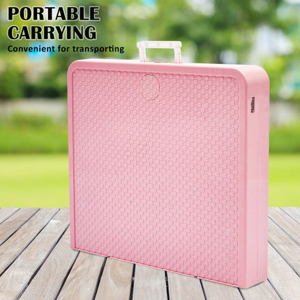 Paw Mate Pet Grooming Salon Table 97cm Adjustable Foldable Mobile Dog Cat for Commercial PINK.