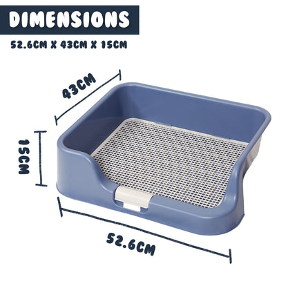 Dog Pet Potty Tray Training Toilet Raised Walls T1 BLUE.