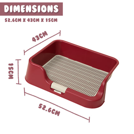 Dog Pet Potty Tray Training Toilet Raised Walls T1 WINE.