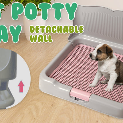 Dog Pet Potty Tray Training Toilet Detachable Wall T2 GREY.