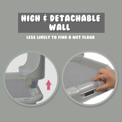 Dog Pet Potty Tray Training Toilet Detachable Wall T2 GREY.