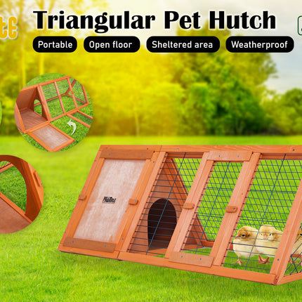 Rabbit Hutch Chicken Coop 118 x 50 x 45cm Triangle Cage Run Ester.