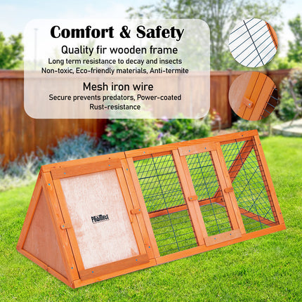 Rabbit Hutch Chicken Coop 118 x 50 x 45cm Triangle Cage Run Ester.