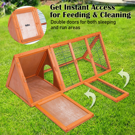 Rabbit Hutch Chicken Coop 118 x 50 x 45cm Triangle Cage Run Ester.