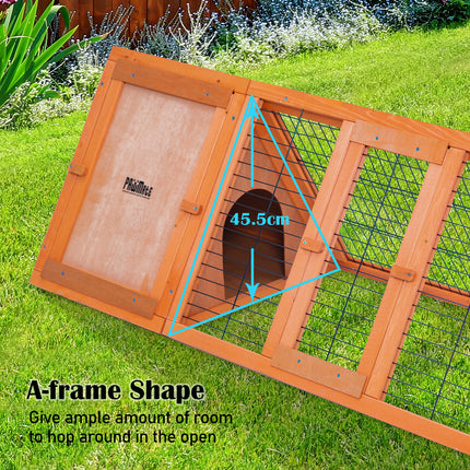 Rabbit Hutch Chicken Coop 118 x 50 x 45cm Triangle Cage Run Ester.