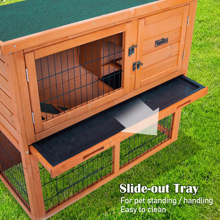 Rabbit Hutch Chicken Coop 92 x 45 x 82cm 2 Storey Cage Run Aria.