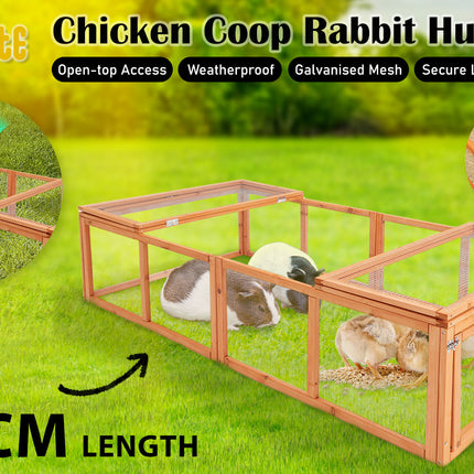 Paw Mate Chicken Coop Rabbit Hutch Extension Run 180 x 90 x 48cm Runey.