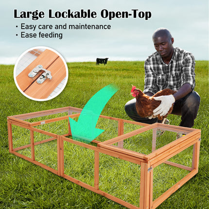 Paw Mate Chicken Coop Rabbit Hutch Extension Run 180 x 90 x 48cm Runey.