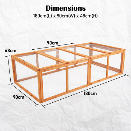 Paw Mate Chicken Coop Rabbit Hutch Extension Run 180 x 90 x 48cm Runey.