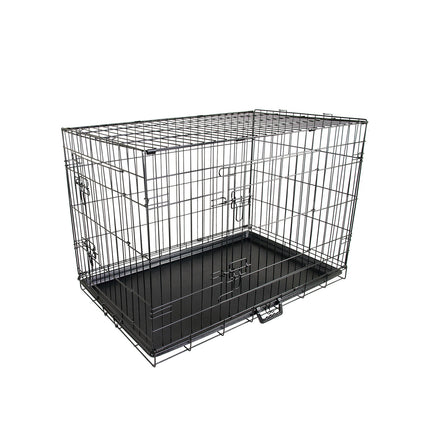 Wire Dog Cage Foldable Crate Kennel 24in with Tray.