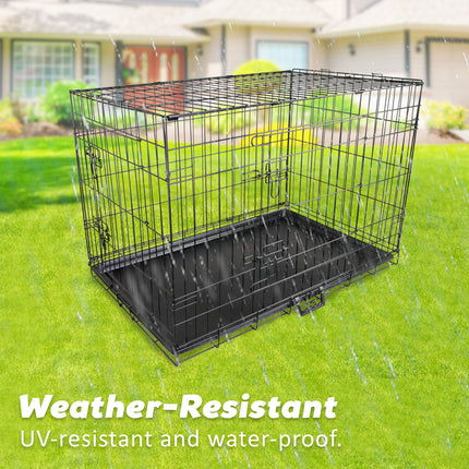 Wire Dog Cage Foldable Crate Kennel 24in with Tray.