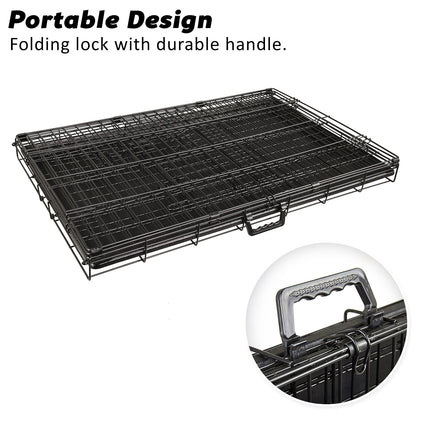 Wire Dog Cage Foldable Crate Kennel 24in with Tray.