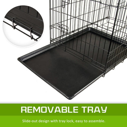 Wire Dog Cage Foldable Crate Kennel 30in with Tray.