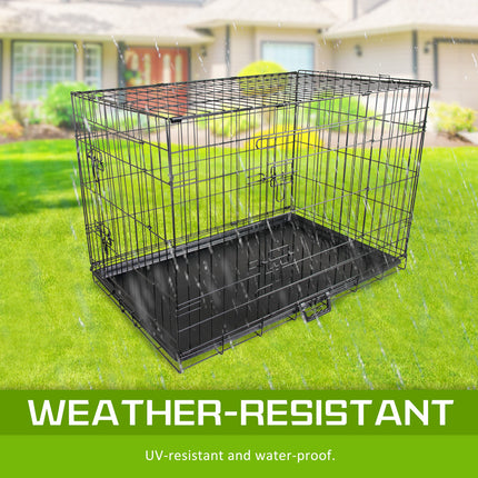 Wire Dog Cage Foldable Crate Kennel 36in with Tray.