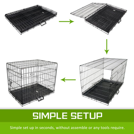 Wire Dog Cage Foldable Crate Kennel 36in with Tray.