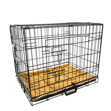 Wire Dog Cage Foldable Crate Kennel 48in with Tray + Cushion Mat Combo.