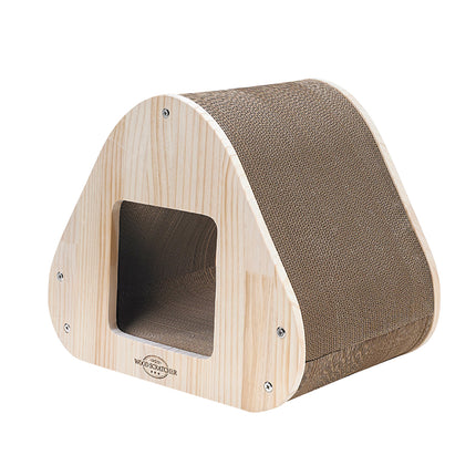 Yaomi Wood Triangle Cat Scratcher Sofa Pet Bed.
