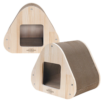Yaomi Wood Triangle Cat Scratcher Sofa Pet Bed.