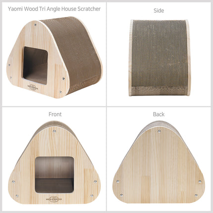 Yaomi Wood Triangle Cat Scratcher Sofa Pet Bed.