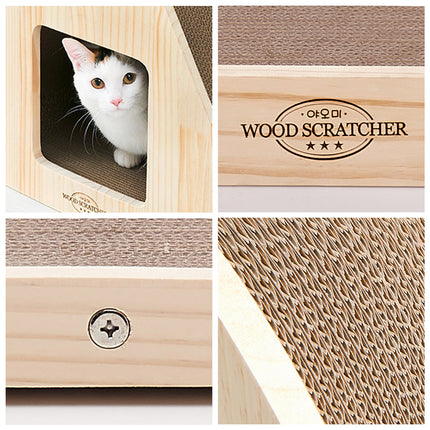 Yaomi Wood Triangle Cat Scratcher Sofa Pet Bed.