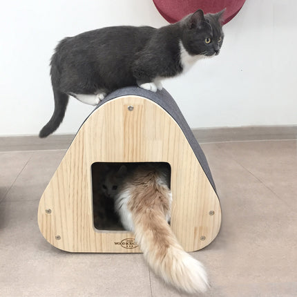 Yaomi Wood Triangle Cat Scratcher Sofa Pet Bed.