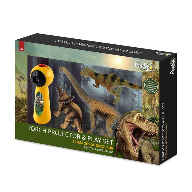 Dinosaur Projector and 3 Toy Figures Play Set - Kids STEM Learning Set.