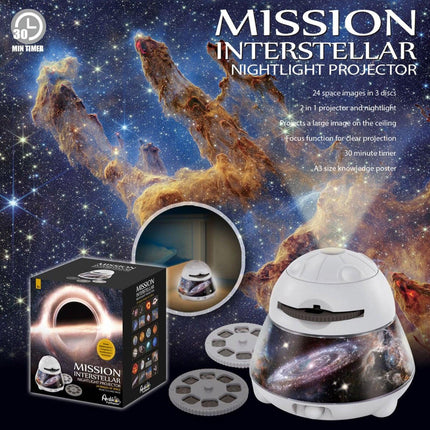 Mission Interstellar Dreamy Sky Night Light Projector - Kids STEAM Toy.