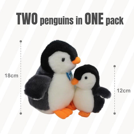 2X Plush Penguin Keychain Or Doll With Sound Activation GREY.