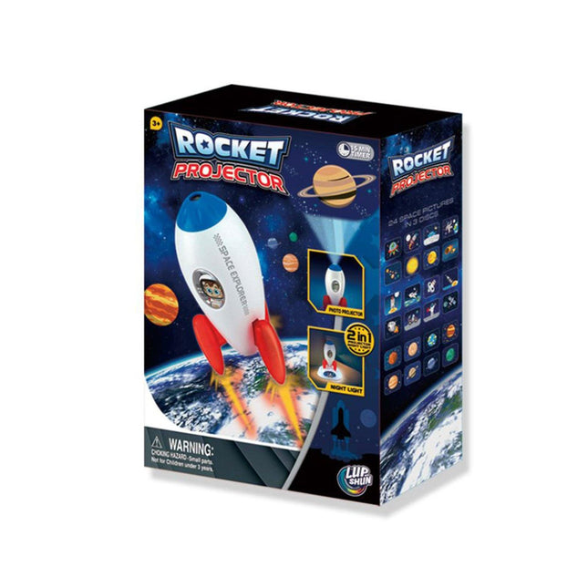 Rocket Projector Night Light Kids STEM Toy - Outer Space Planet.