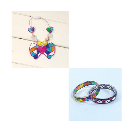 Colorato Trendy Jewellery Glass Art Deco - DIY Craft Kit for Kids Painting Set.
