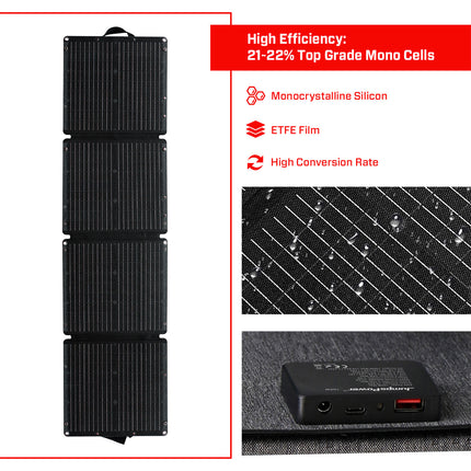100W Solar Panel Portable Charger JumpsPower Power Generator Foldable.