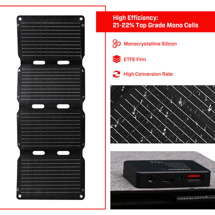 60W Solar Panel Portable Charger JumpsPower Power Generator Foldable.