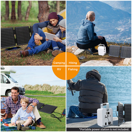 60W Solar Panel Portable Charger JumpsPower Power Generator Foldable.