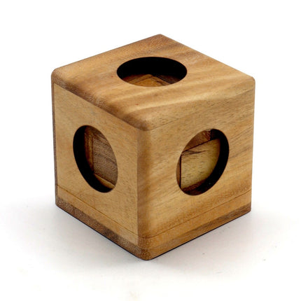 3 individual brainteaser wooden puzzles in a gift wooden box.