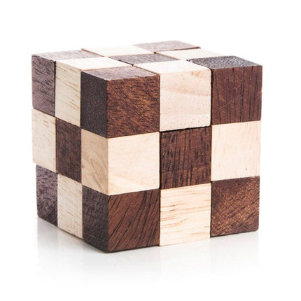 3 individual brainteaser wooden puzzles in a gift wooden box.