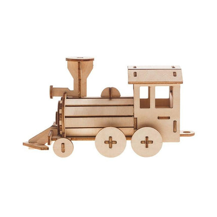 Build and Paint your own locomotive train Kids wood model toy train-plywood DIY kit.