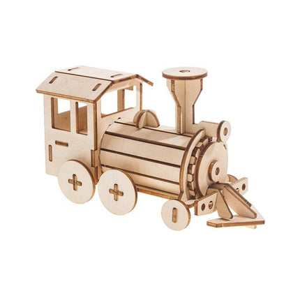 Build and Paint your own locomotive train Kids wood model toy train-plywood DIY kit.