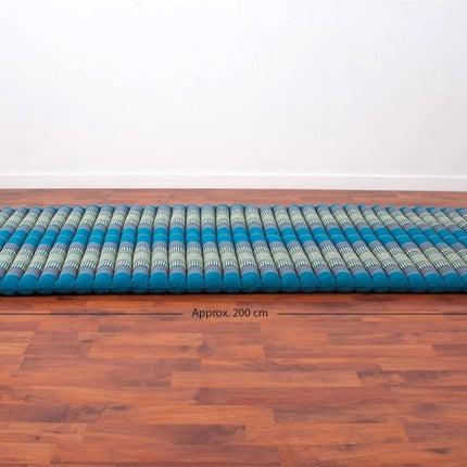 Day bed Roll Out Mattress XL Large Foldout Mat relaxation day bed camping or Yoga Matt Natural Kapok Filled BLUE 120x200.