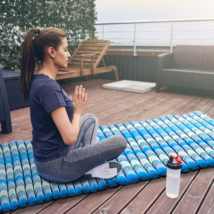 Day bed Roll Out Mattress XL Large Foldout Mat relaxation day bed camping or Yoga Matt Natural Kapok Filled BLUE 120x200.