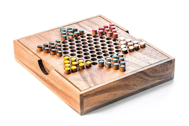 Chinese Checkers - wooden board game, strategy game, game for adults, game.
